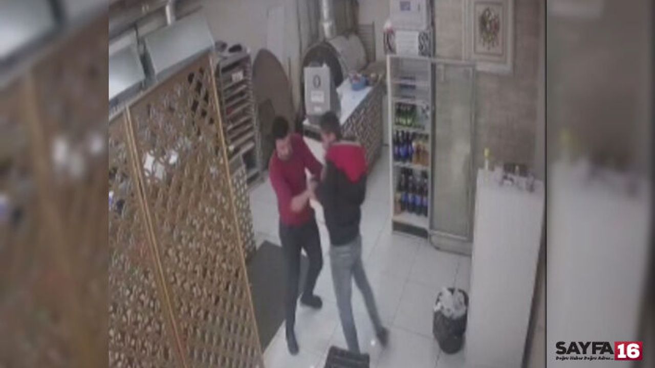 Hırsız ile iş yeri sahibi arasında arbede
