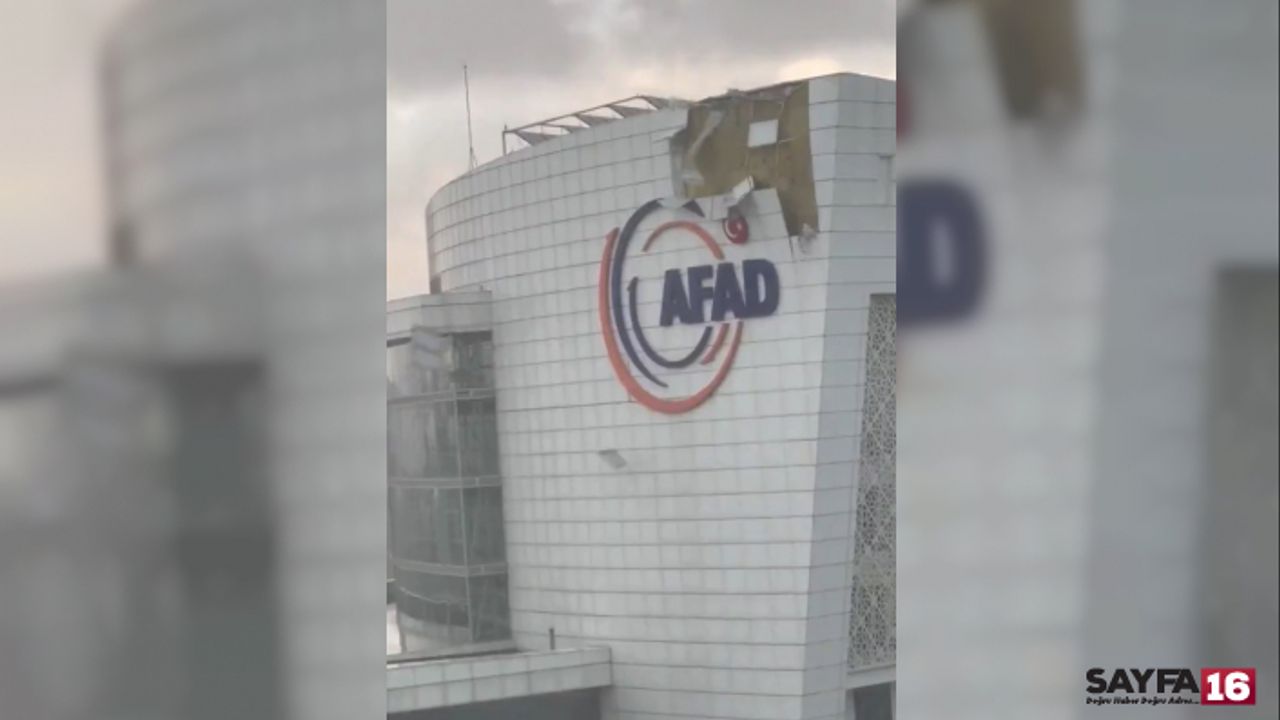 AFAD binasının dış cephesi rüzgara dayanamadı
