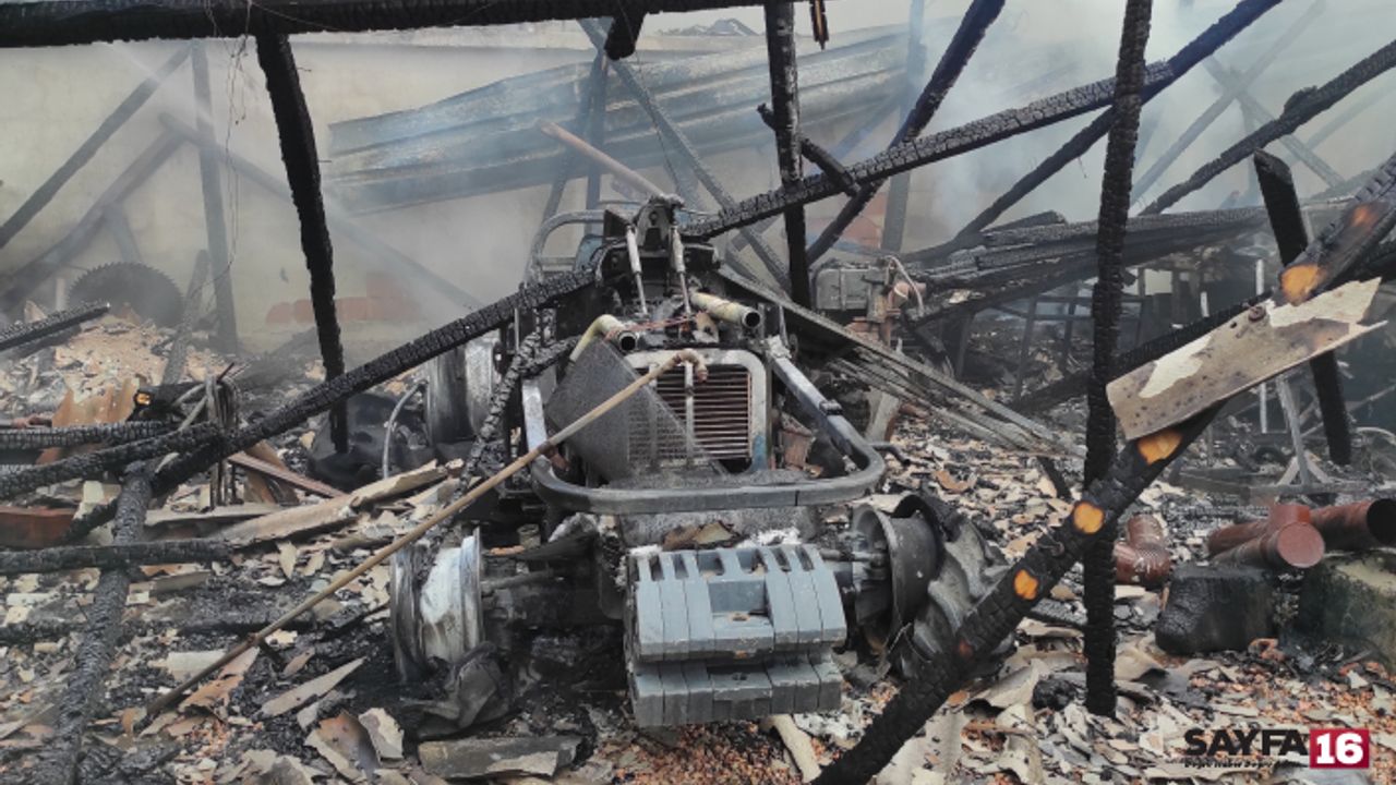 Bursa'da samanlık yangını garaja sıçradı, sonuç kötü oldu