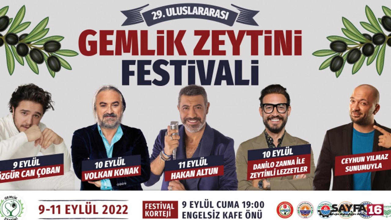 29. Uluslararası Gemlik Zeytini Festivali başlıyor