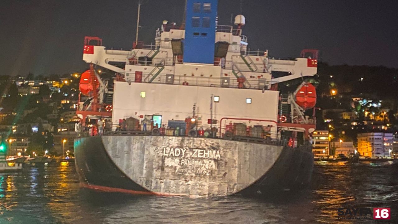 Boğaz'da faciadan dönüldü. Gemi son anda karaya oturdu