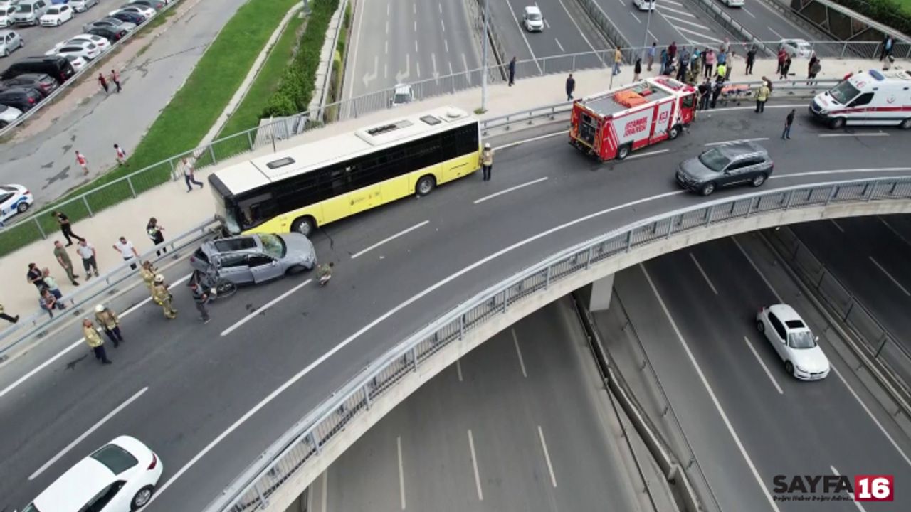 İETT otobüsünün freni patladı, çarpa çarpa gitti