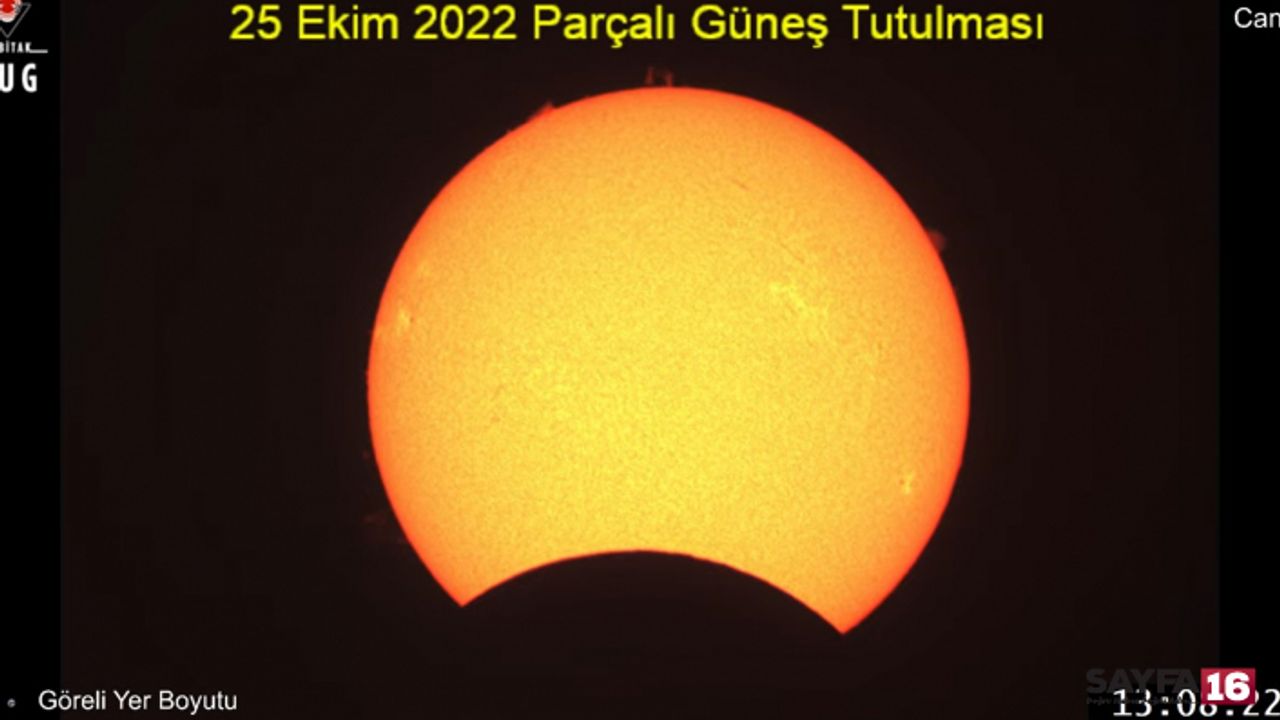 Güneş tutulması başladı. TÜBİTAK'tan canlı yayın