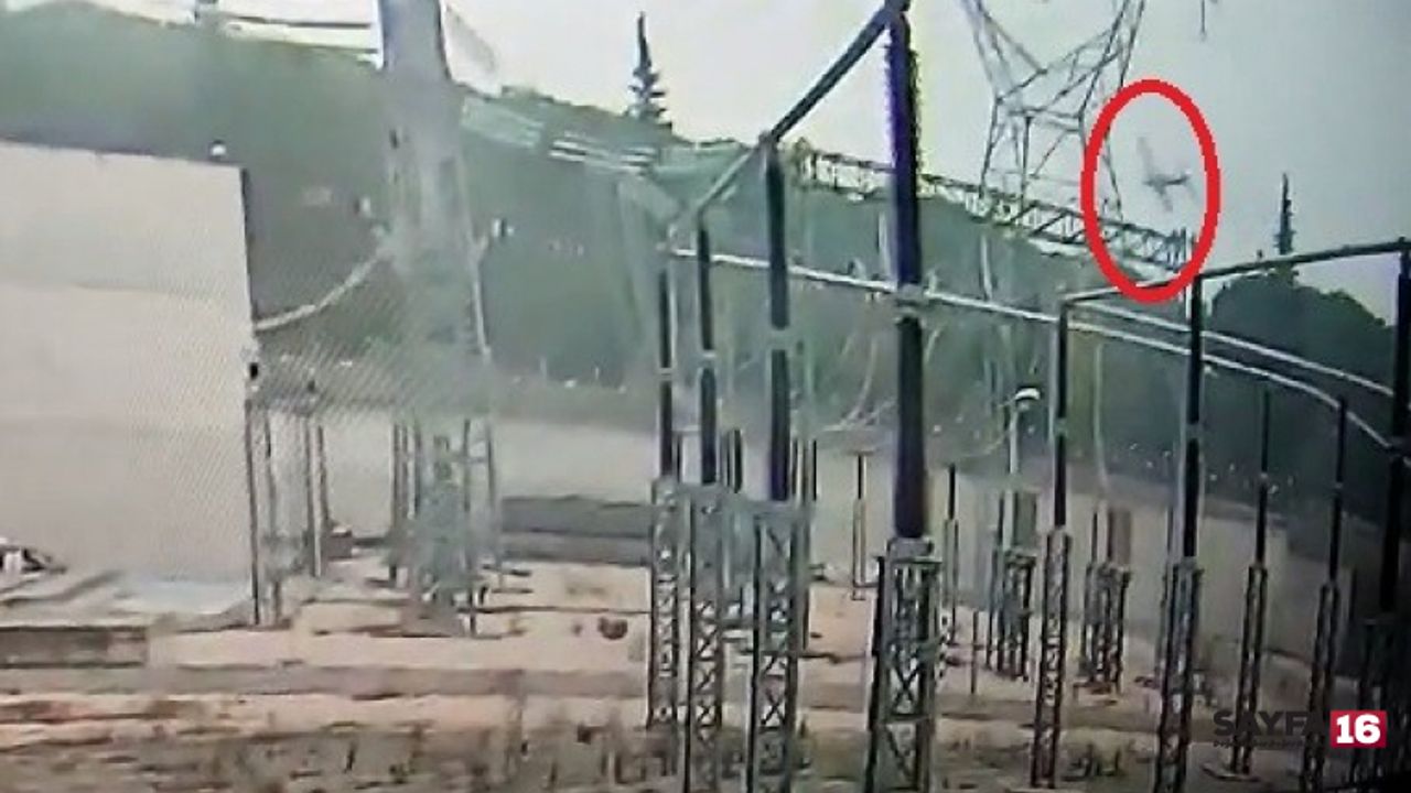 Bursa'daki uçak kazası kamerada! 380 bin voltla gelen ölüm