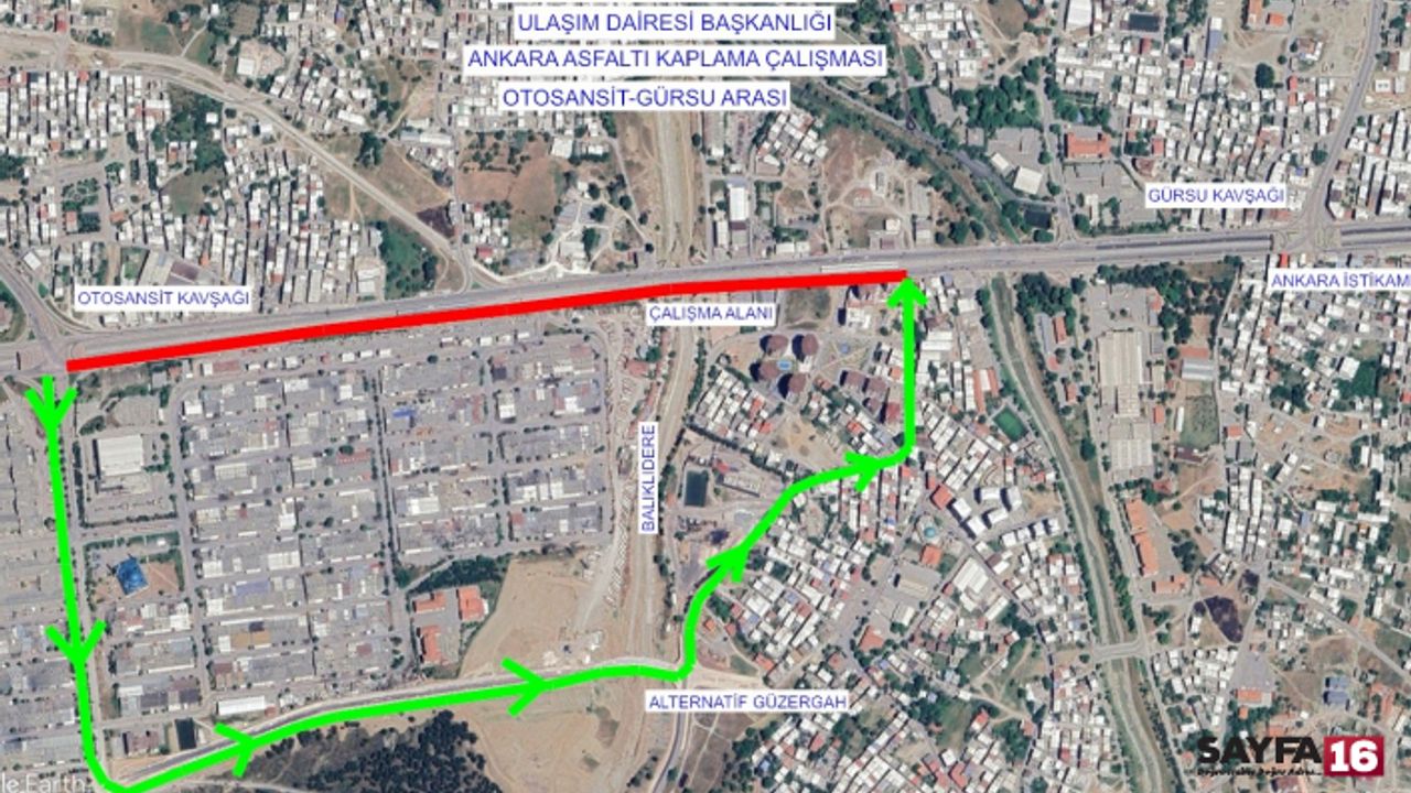 Bursa'da bu yol trafiğe kapanıyor