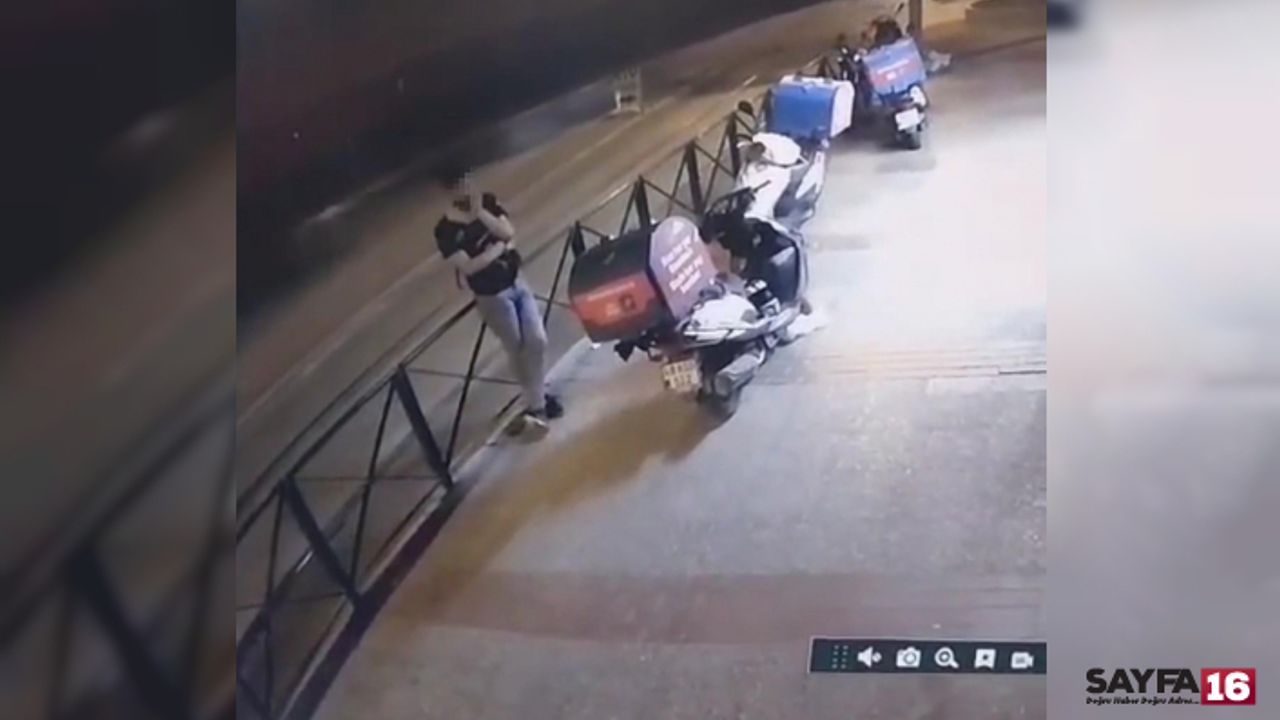 Bursa'da kuryenin motoru işte böyle çalındı