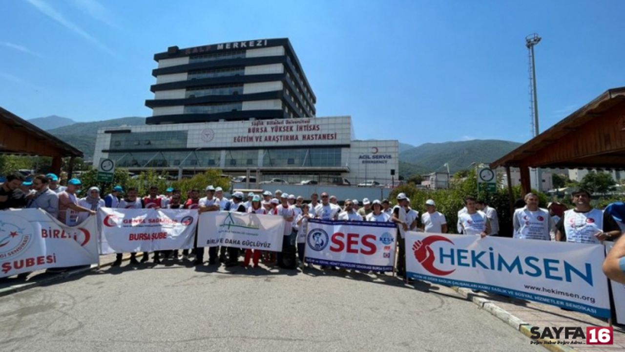 Bursa'da sağlık çalışanlarından iş bırakma eylemi