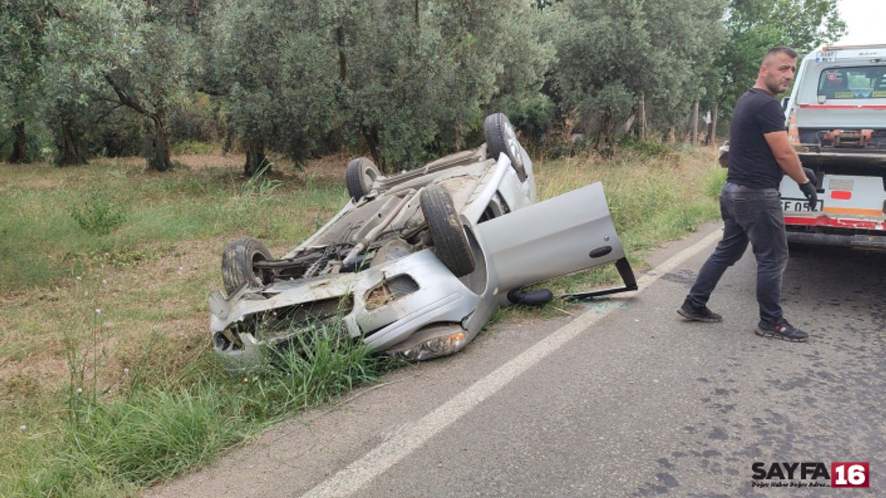 Bursa'da takla atan otomobilde feci şekilde can verdi