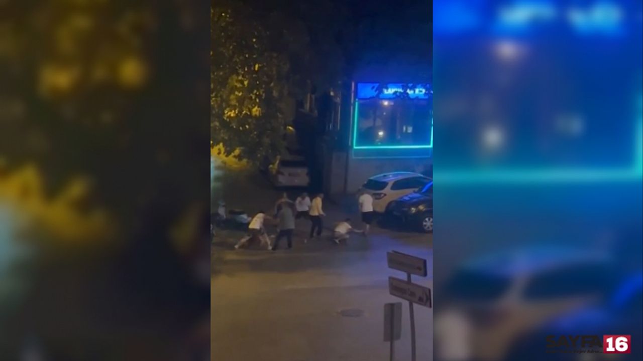 Bursa'da yan bakma kavgasında cadde boks ringine döndü
