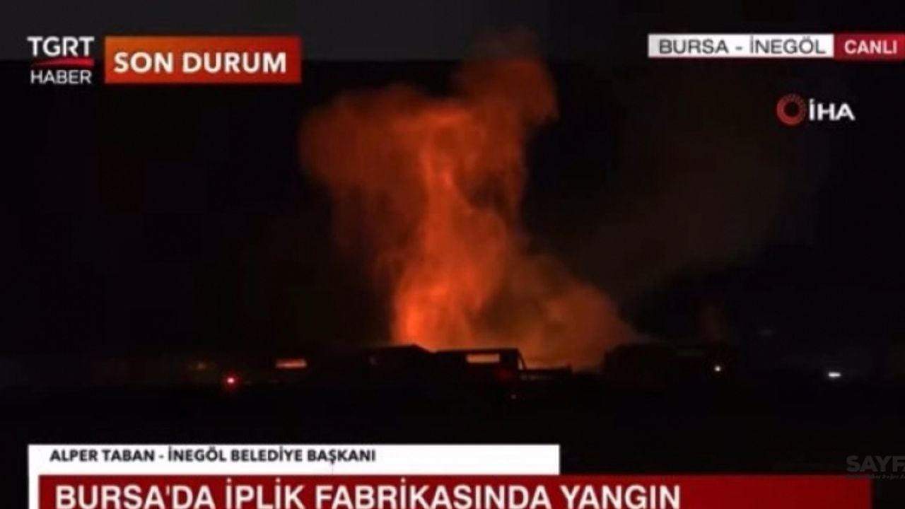 Bursa fabrika yangınında canlı yayında patlama anı