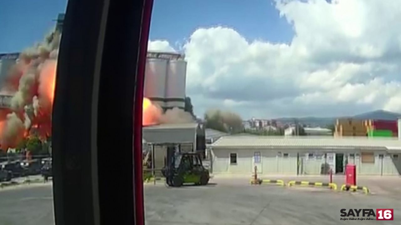 Kocaeli Derince’deki patlama güvenlik kamerasına yansıdı