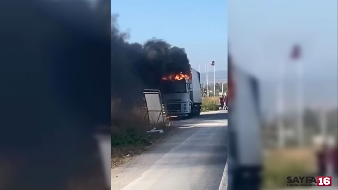 Bursa'da seyir halindeki tır alevlere teslim oldu