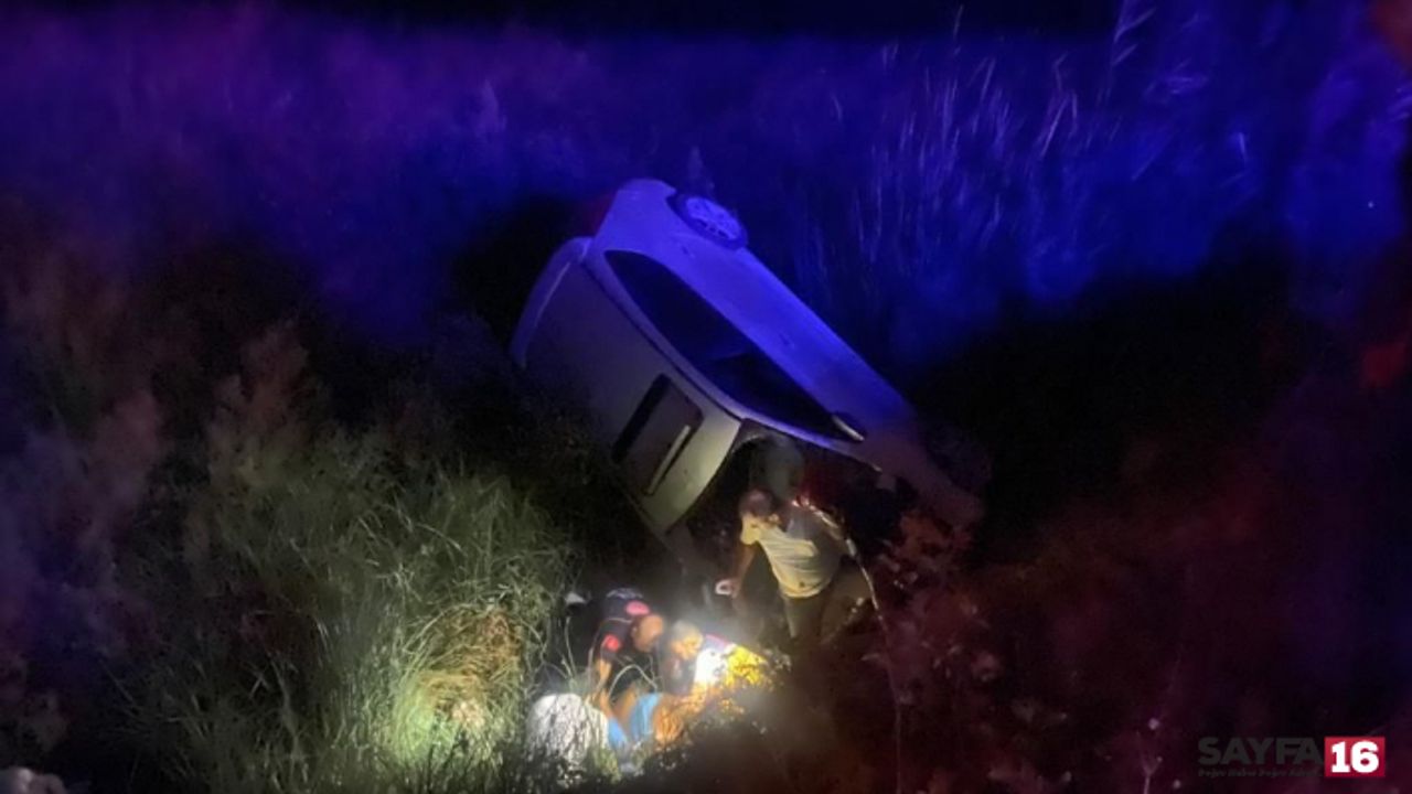 Bursa'da tarlaya uçan otomobilde can pazarı