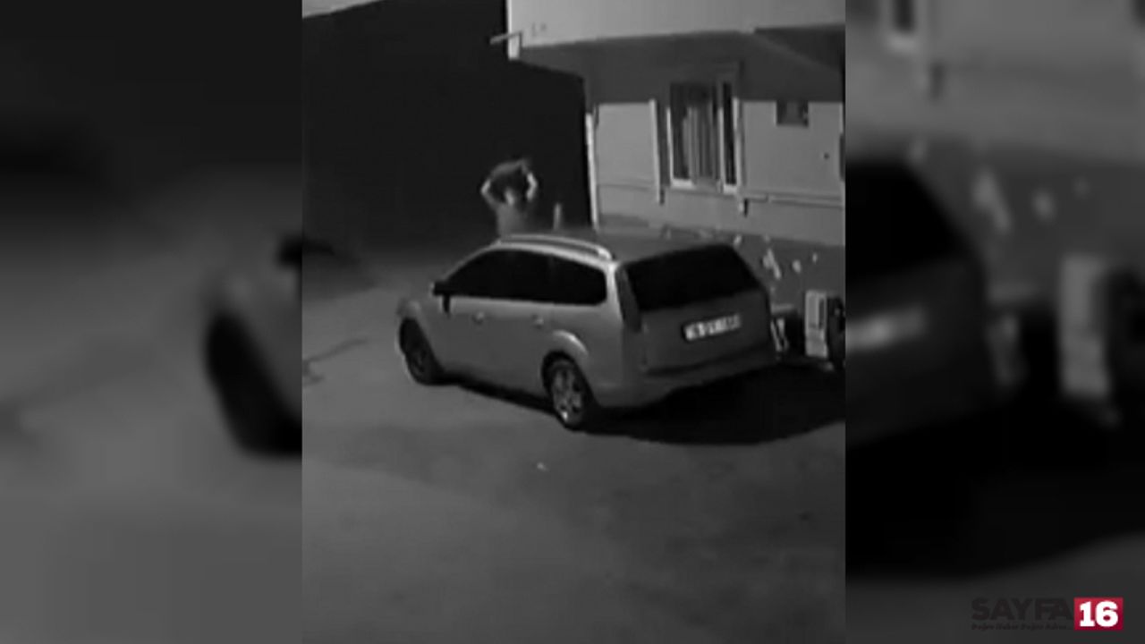 Hırsını alamadı! Aracı önce taşladı sonra yaktı