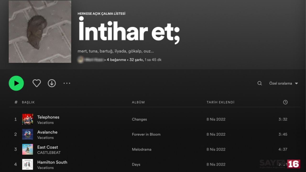 Spotify Bazı Çalma Listeleriyle İntihara Teşvik ediyor