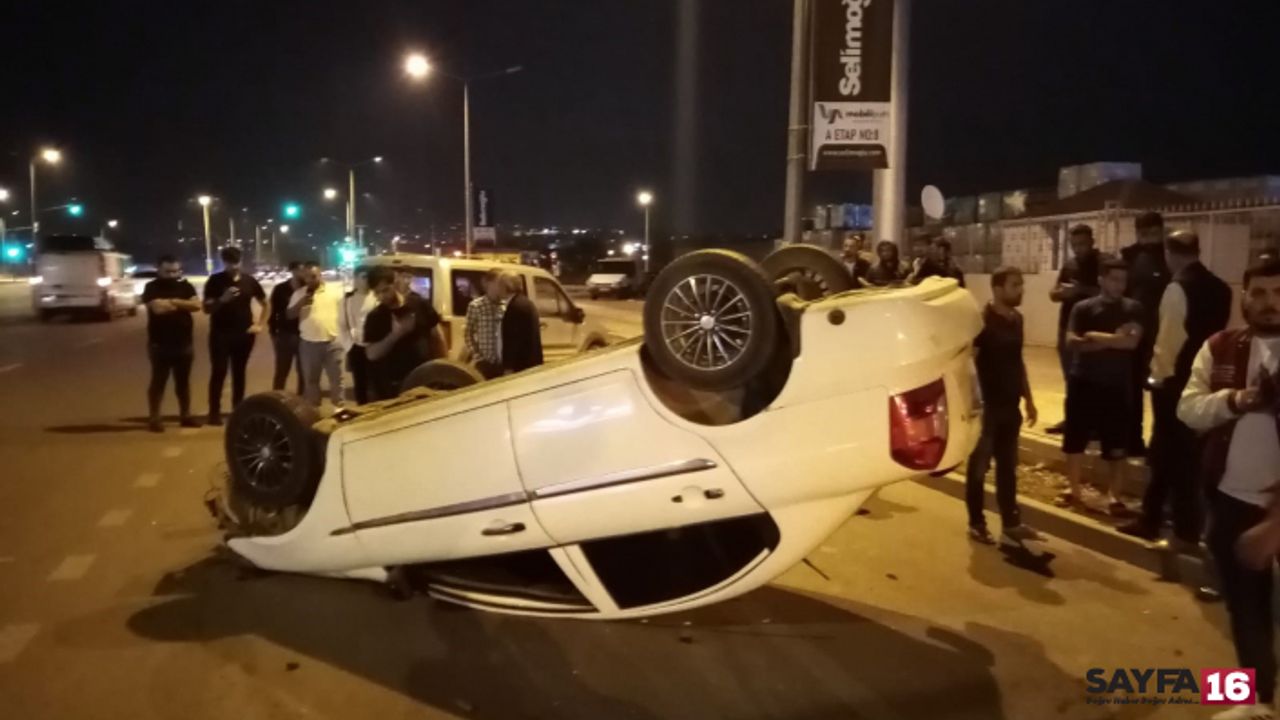 Sürücünün Kontrolünden Çıkan Otomobil Takla Attı