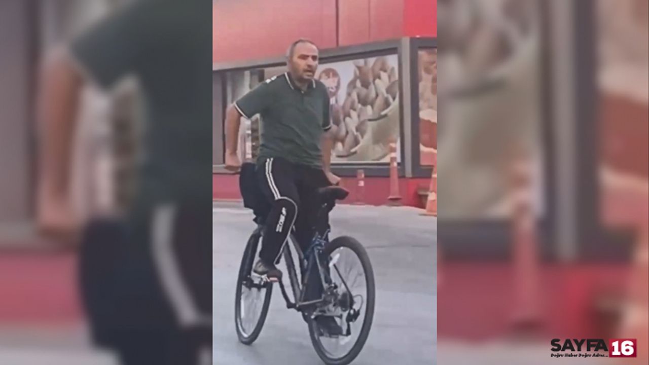 Bursa'da Göreni Şaşkına Çeviren Bisikletli!