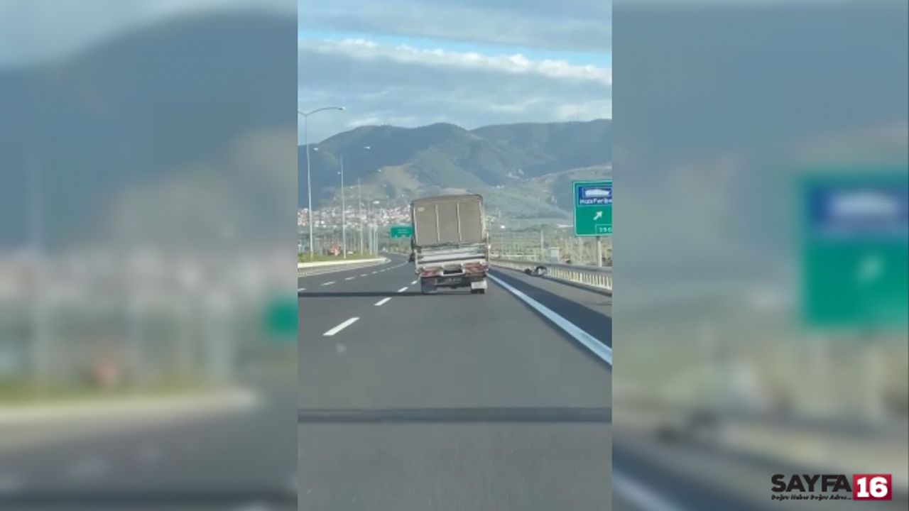 Bursa'da Savrulan Kamyonet Otobanda Yürekleri Ağza Getirdi