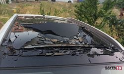Orhangazi'de ilginç olay!! Kemik parçaları otomobilin tavanını parçaladı
