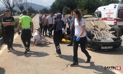 Bursa'da önüne köpek çıkan otomobil takla attı: 3 yaralı