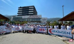 Bursa'da sağlık çalışanlarından iş bırakma eylemi
