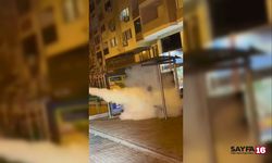 Bursa'da şaşkına çeviren olay! Otobüs bekleyen kişiye yangın tüpü sıktılar