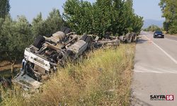 Koca tır böyle takla attı! Şoför hastanede..