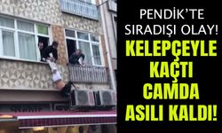 Pendik'te Sıradışı Olay: Elleri Kelepçeli Kaçtı, Camda Asılı Kaldı!