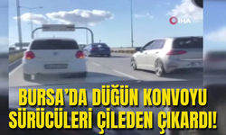 Bursa'da Düğün Konvoyu Yolu Kapattı, Sürücüler Çileden Çıktı!