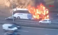 Bayrampaşa'da şehirlerarası yolcu otobüsünde yangın paniği