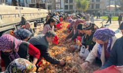 Hayır için dağıtılan tonlarca soğan bir saatte tükendi