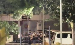 Bursa'da parkta tekme tokatlar havada uçuştu