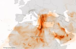 İşte Sahra Çölü'nden Gelen Toz Bulutunun Yoğunluk Haritası