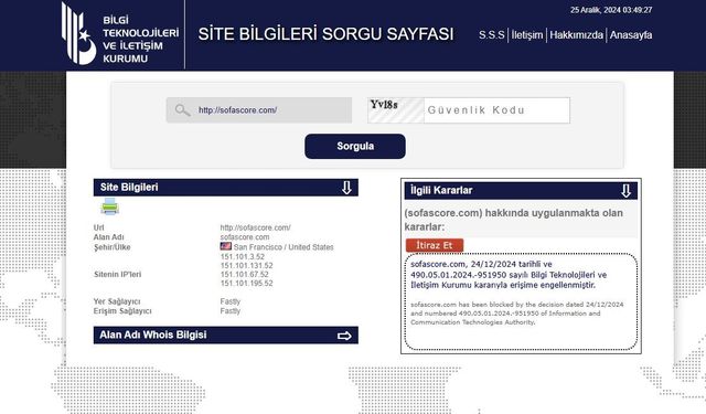 Sofascore’a erişim engeli getirildi