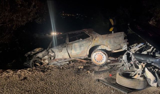 Bursa’da korkunç kaza: Araç alev aldı