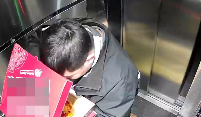 Asansöre tuvaletini yapan kuryeye asansörü temizlettiler