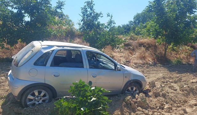 İnegöl'de otomobil meyve bahçesine uçtu: 4 yaralı