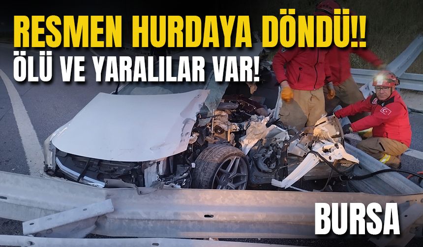 Bursa'da Refüje Çarpan Araç Perte Çıktı: 1 Ölü, 3 Yaralı!