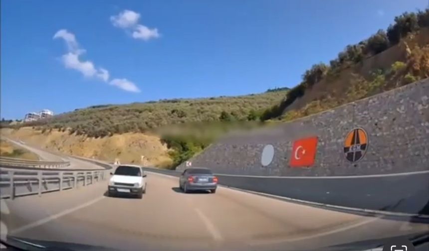 Bursa'da otobanda ters yönde son sürat böyle ilerledi...