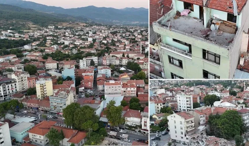 Balıkesir'deki deprem havadan görüntülendi