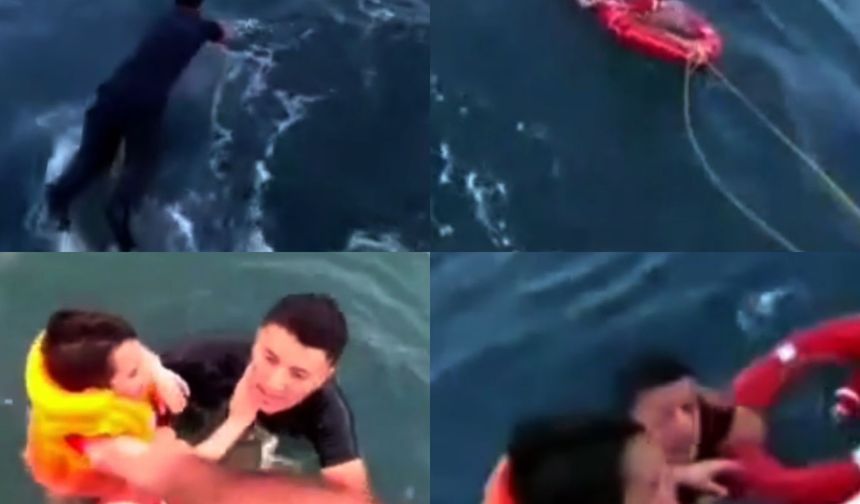 Denizde bin 200 metre sürüklenen çocuk kurtarıldı