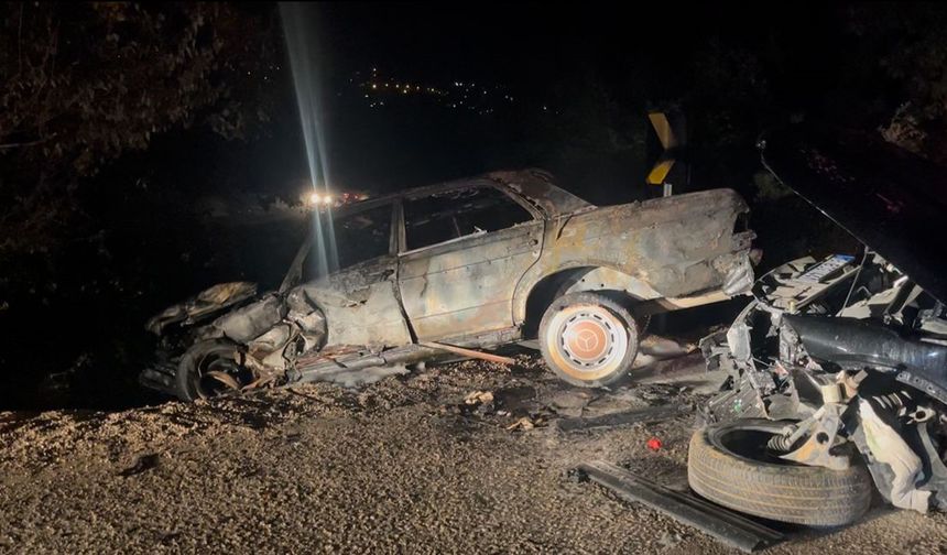 Bursa’da korkunç kaza: Araç alev aldı