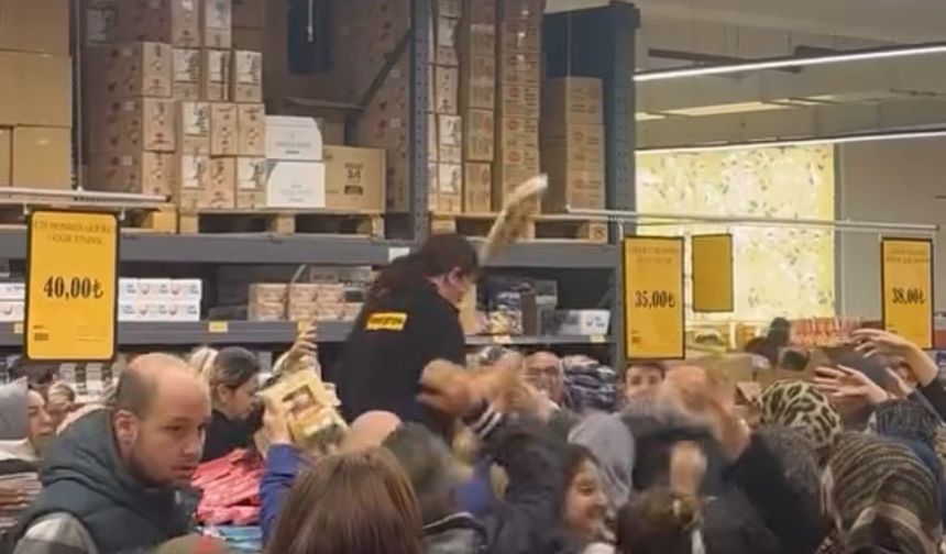 Bursa'daki süpermarkette kampanya izdihama yol açtı