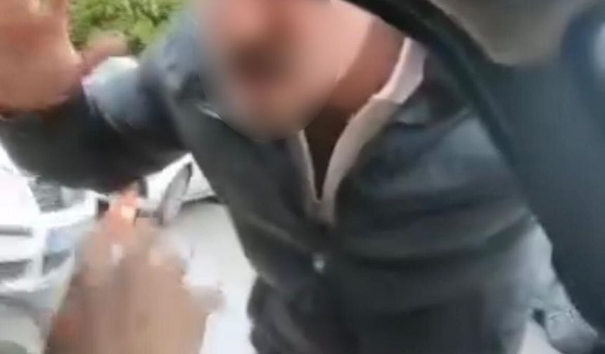 Trafikte ailesinin yanında saldırıya uğradı