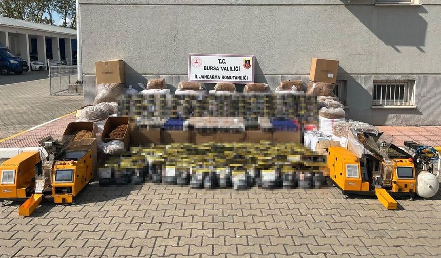 Bursa'da 3,2 milyon liralık kaçak tütün ve sigara ele geçirildi
